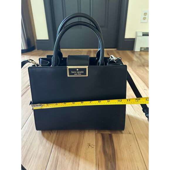 Kate Spade KB707 Reegan Medium Smooth Leather Satchel Crossbody in Black - Picture 11 of 11